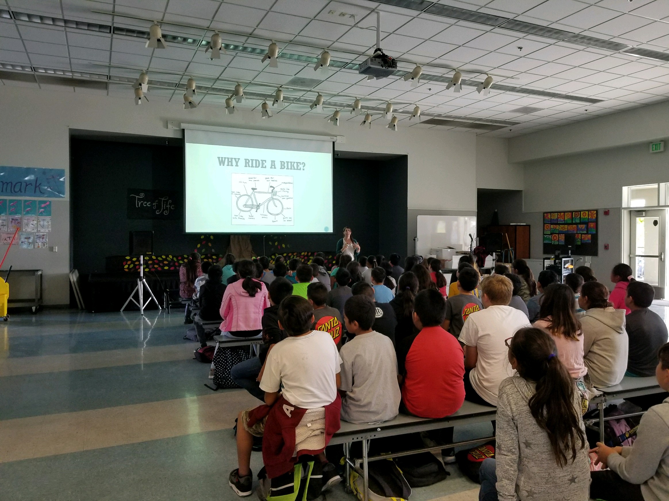 Fifth grade students at an assembly
